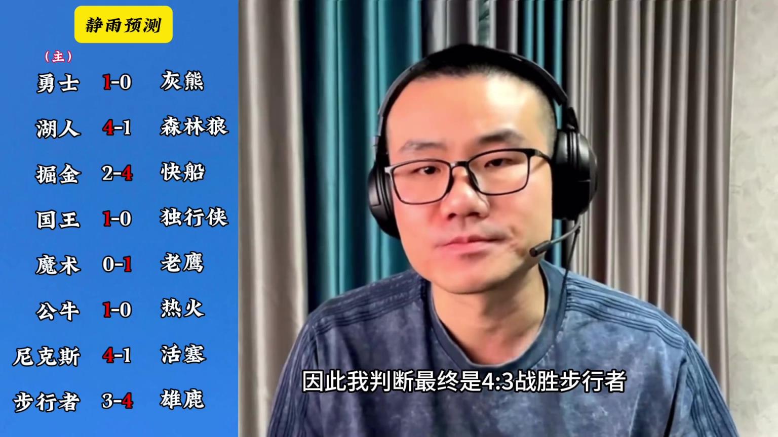 你同意嗎？靜雨對(duì)東西部季后賽球隊(duì)的預(yù)測(cè)：勇贏(yíng)熊 湖船尼鹿晉級(jí)